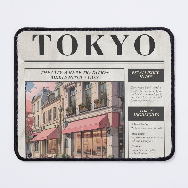 Item preview, Tokyo City Series – Vintage Newspaper Style designed and sold by KomoFrames.