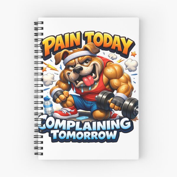 Item preview, Pain Today Complaining Tomorrow Funny Gym Dog designed and sold by HappyPatchEG.