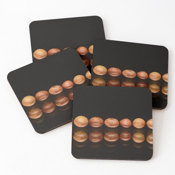 Item preview, Macro of Brown Seeds in Row with Reflection on Black Background designed and sold by Goiko7Margarita.