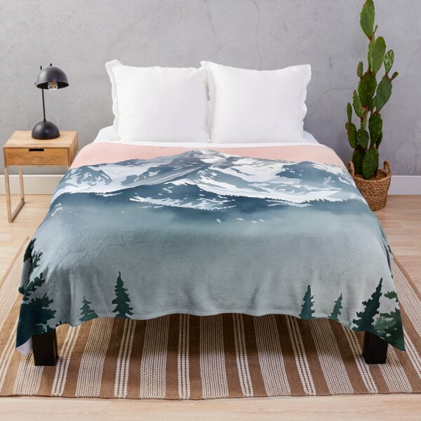 Item preview, Serene Watercolor Mountain and Pine Forest Landscape designed and sold by LakLuxe studio .