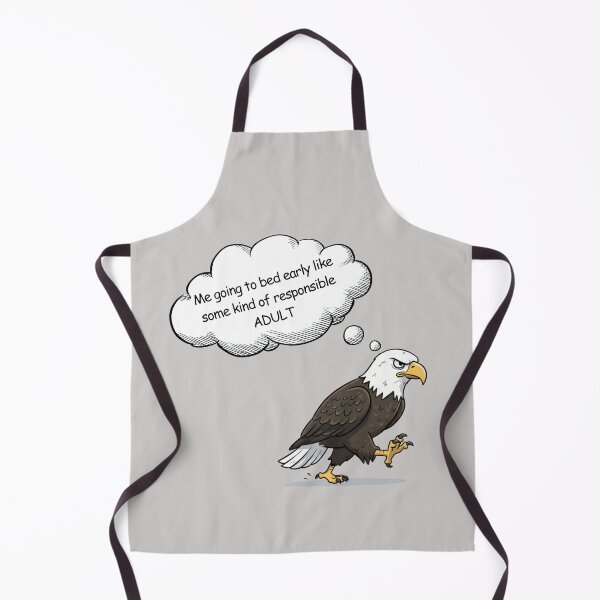 Item preview, Funny Bald Eagle Adulting Meme – Going to Bed Early Responsible Adult Thought Bubble designed and sold by digitalbitcraft.
