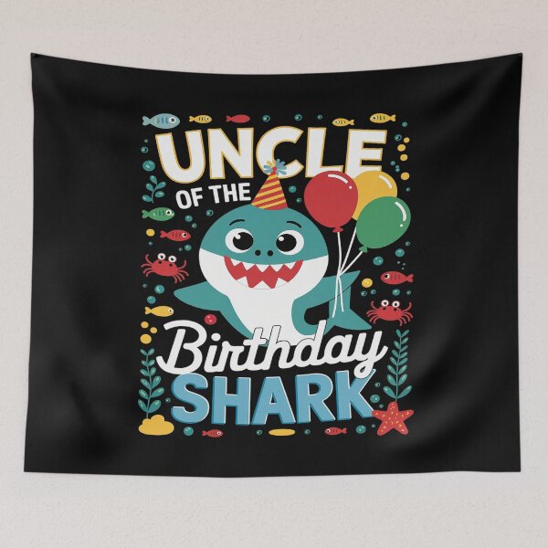 Item preview, Uncle Birthday Kids Shark Party Matching Family1  designed and sold by PowAcademy.