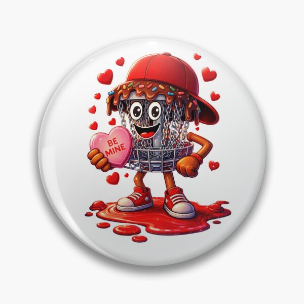 Item preview, Cute Disc Golf Valentine Character Holding Be Mine Heart Funny Disc Golf Love Design designed and sold by JoyBoyStudio1.