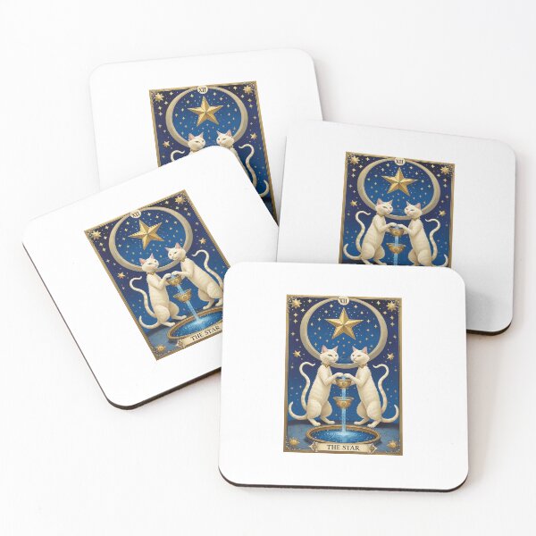 Item preview, THE STAR Tarot Card Medieval Cat Art designed and sold by PictorialWhimsy.