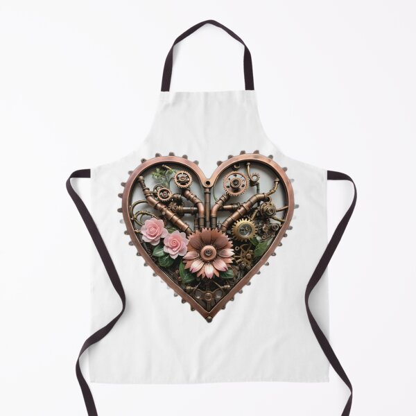 Item preview, Clockwork Steampunk Heart with Flowers – Mechanical Love Art designed and sold by Blassstein.