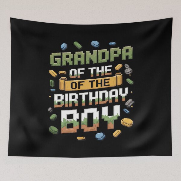 Item preview, Grandpa Of The Birthday Boy Video Gamer Pixel Birthday Party  designed and sold by MythWoot.