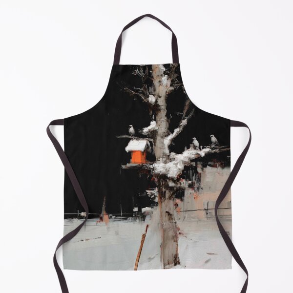 Item preview, Winter Night with Birds and birdhouse on Tree designed and sold by lautir.