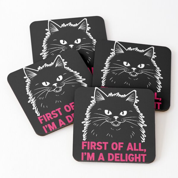 Item preview, First of All I'm a Delight Roaring Black cat Humor Meme for kids designed and sold by DrawHandArt.