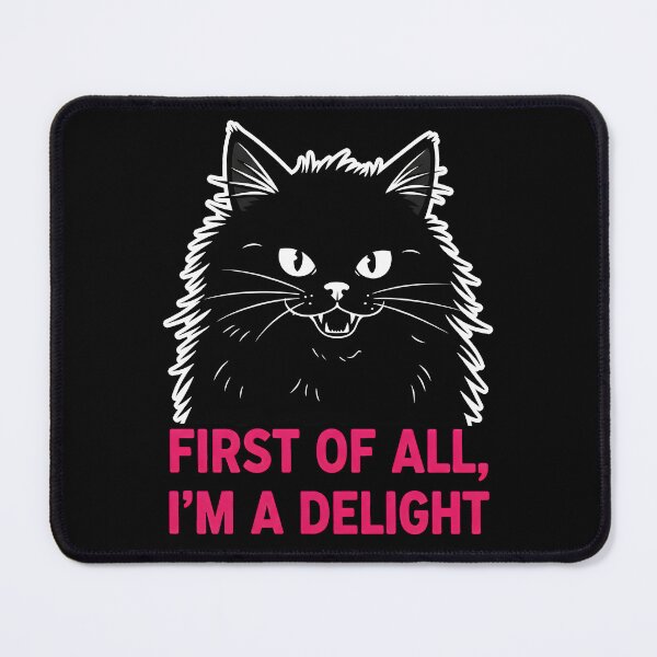 Item preview, First of All I'm a Delight Roaring Black cat Humor Meme for kids designed and sold by DrawHandArt.