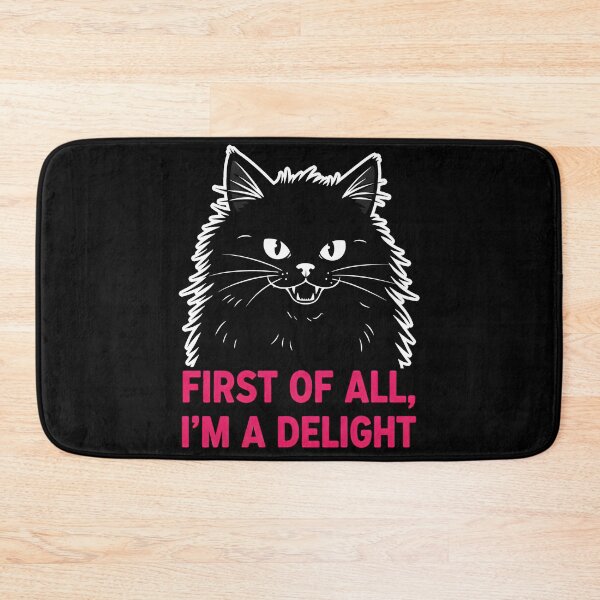 Item preview, First of All I'm a Delight Roaring Black cat Humor Meme for kids designed and sold by DrawHandArt.