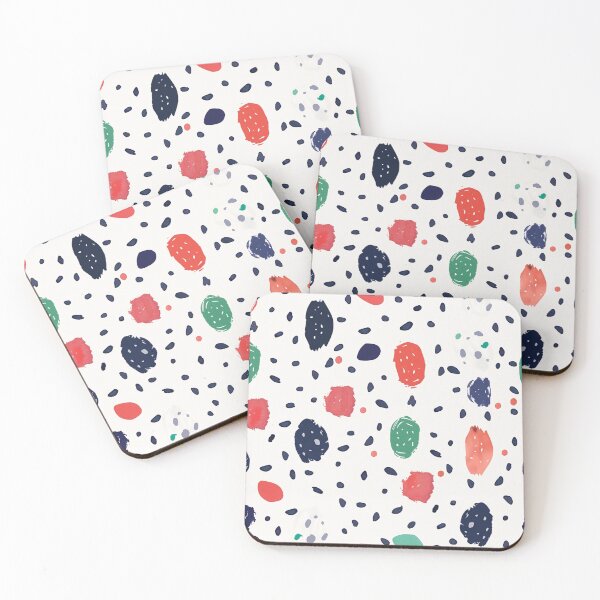 Item preview, Colorful Abstract Brushstroke Speckle Pattern | Modern Coral Navy Green Art designed and sold by ptMaker.