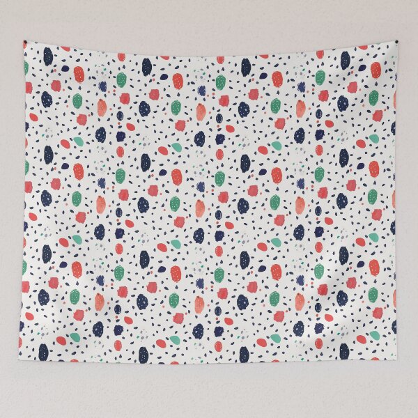 Item preview, Colorful Abstract Brushstroke Speckle Pattern | Modern Coral Navy Green Art designed and sold by ptMaker.