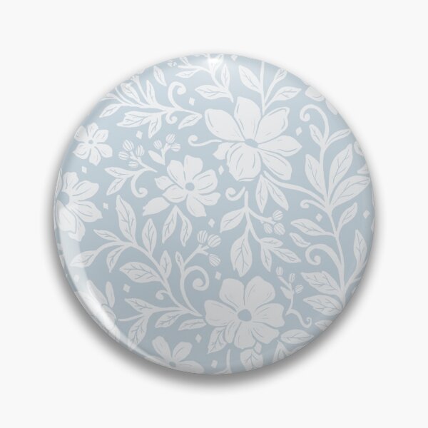 Item preview, Soft Botanical Repeat on Cloud Dancer White and Blue designed and sold by BerryCozyDecor.