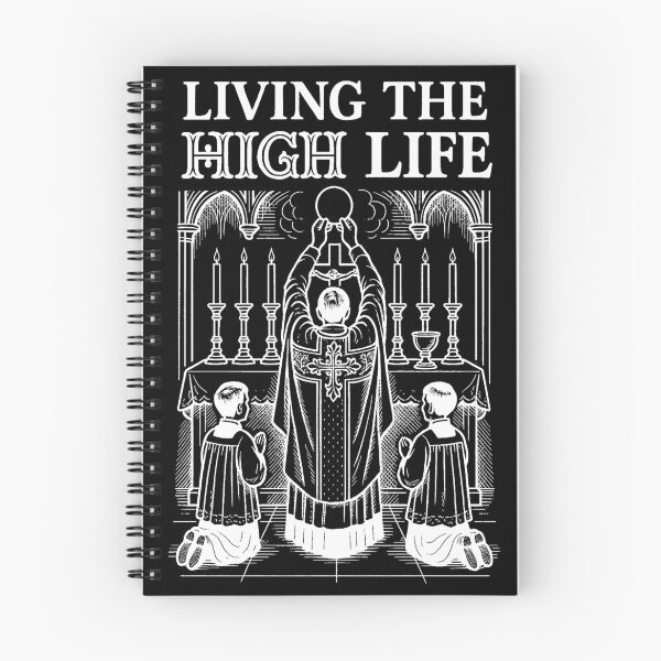 Item preview, Living the High Life - white text designed and sold by AngloCatholicTs.