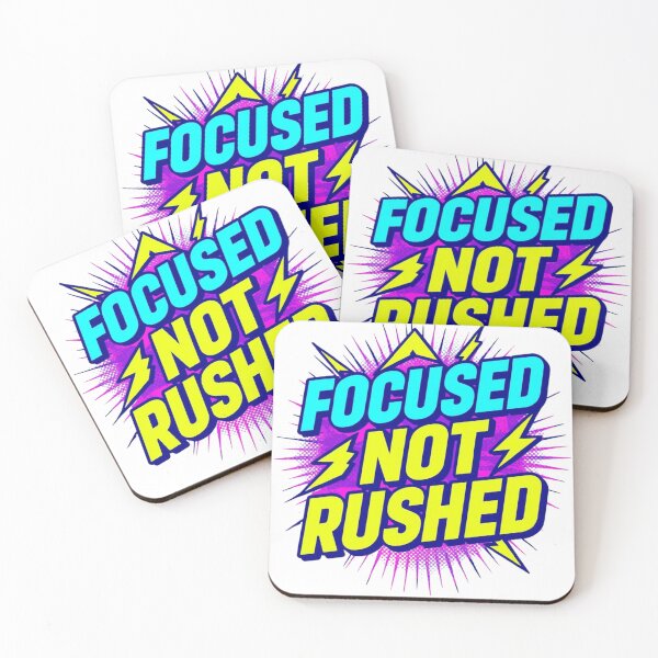 Item preview, Focused Not Rushed – Motivational Typography Quote Design designed and sold by ULTIMATE CREATIONS.