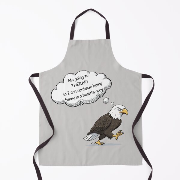 Item preview, Cartoon style Bald Eagle Therapy quote – Funny "Going to Therapy So I Stay Healthy Funny" designed and sold by digitalbitcraft.