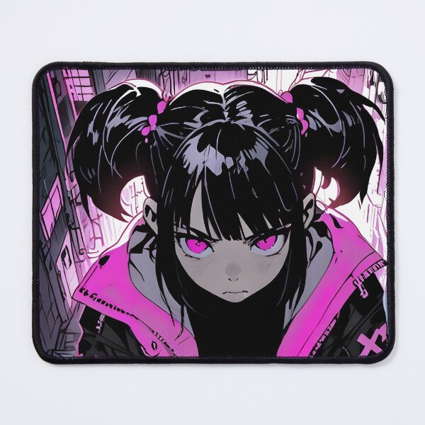 Item preview, NEON: Monochrome High Angle Alley Gaze | Cute Cyberpunk Anime Girl designed and sold by Sytrics.