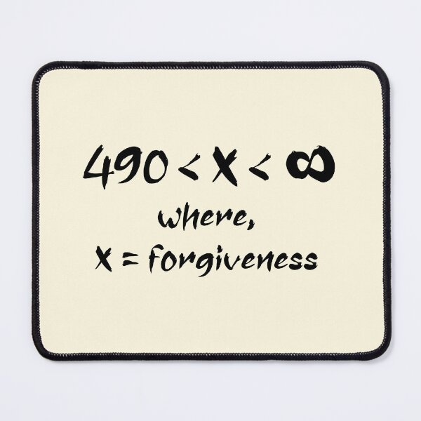 Item preview, Jesus forgiveness equation (70x7) forgive more than 490 Times | Ultra minimal Christian Math Typography | Black designed and sold by ZechJohnRB.