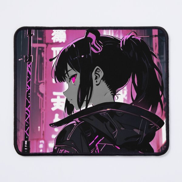 Item preview, NEON: Monochrome Magenta Tactical Weapon | Cute Cyberpunk Anime Girl designed and sold by Sytrics.