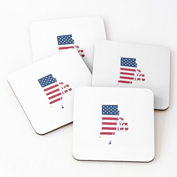 Item preview, Rhode Island Stars & Stripes State Silhouette – Distressed Americana designed and sold by Paper Drip.
