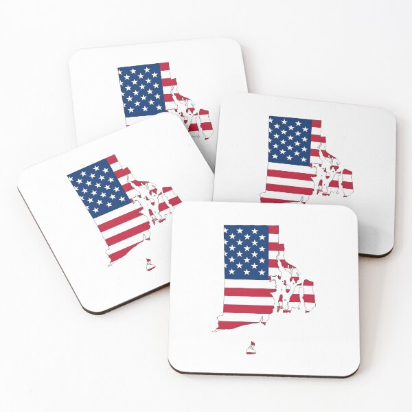 Item preview, Rhode Island Stars & Stripes State Silhouette – Distressed Americana designed and sold by Paper Drip.