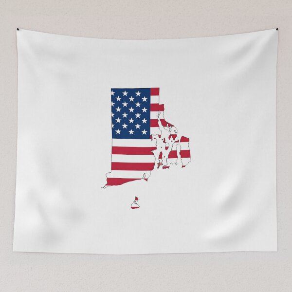 Item preview, Rhode Island Stars & Stripes State Silhouette – Distressed Americana designed and sold by Paper Drip.