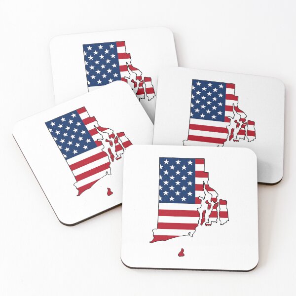 Item preview, Rhode Island  Stars & Stripes State Silhouette – Distressed Americana designed and sold by Paper Drip.