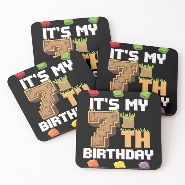 Item preview, Kids It's My 7th Birthday 7 Seven Birthday Boys Pixel Game  designed and sold by CombatTask.