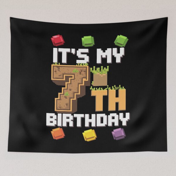 Item preview, Kids It's My 7th Birthday 7 Seven Birthday Boys Pixel Game  designed and sold by CombatTask.