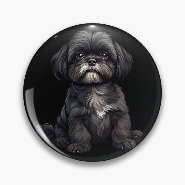 Item preview, Cute Black Shih Tzu Portrait – Adorable Fluffy Dog Illustration designed and sold by Karolina’s Cozy Creations.