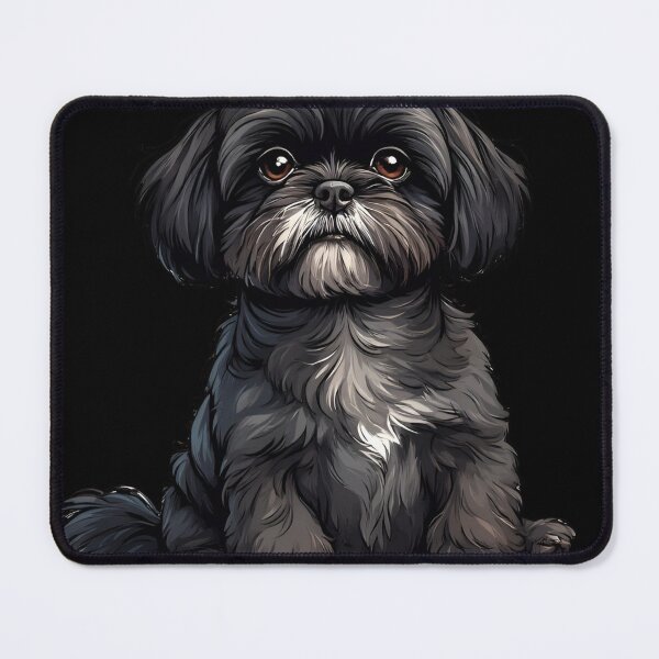 Item preview, Cute Black Shih Tzu Portrait – Adorable Fluffy Dog Illustration designed and sold by Karolina’s Cozy Creations.