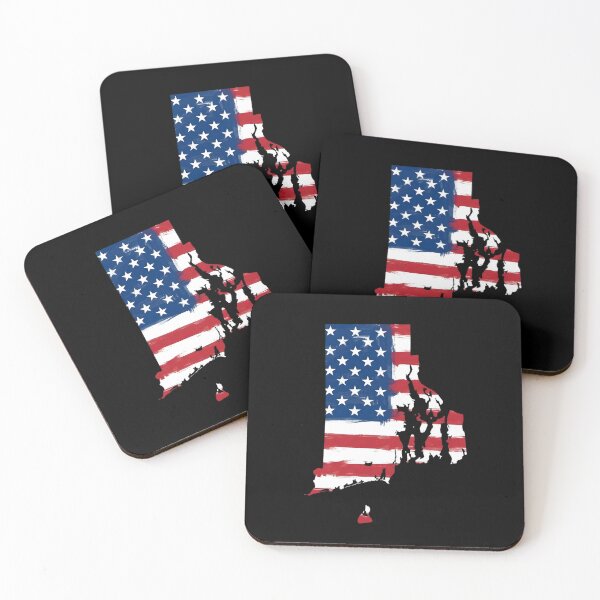 Item preview, Rhode Island Stars & Stripes State Silhouette – Distressed Americana designed and sold by Paper Drip.