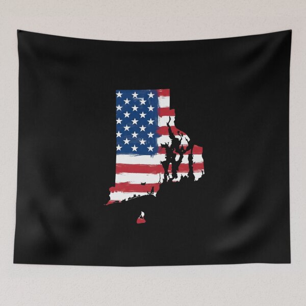 Item preview, Rhode Island Stars & Stripes State Silhouette – Distressed Americana designed and sold by Paper Drip.