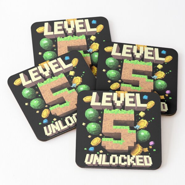 Item preview, Level 5 Unlocked 5th Birthday Gamer Pixel Video Game Party  designed and sold by CombatTask.