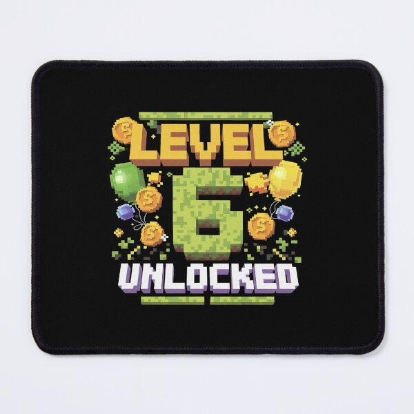 Item preview, Level 6 Unlocked 6th Birthday Gamer Pixel Video Game Party designed and sold by CombatTask.
