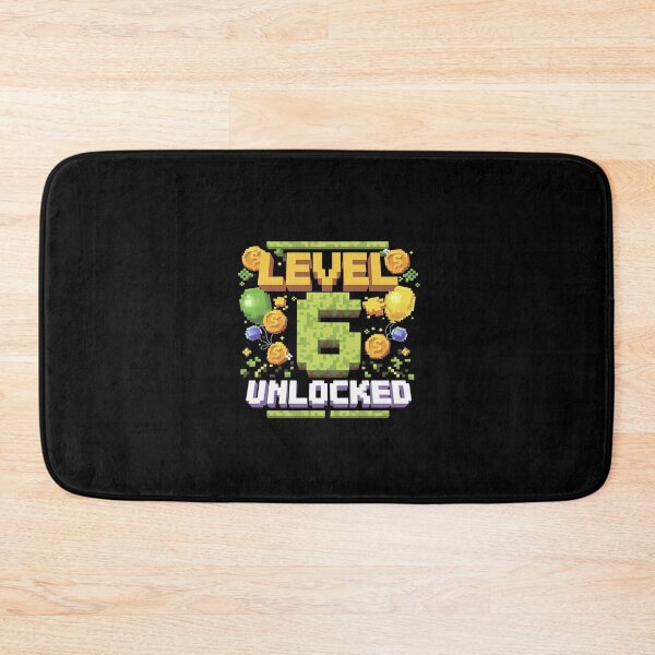 Item preview, Level 6 Unlocked 6th Birthday Gamer Pixel Video Game Party  designed and sold by CombatTask.