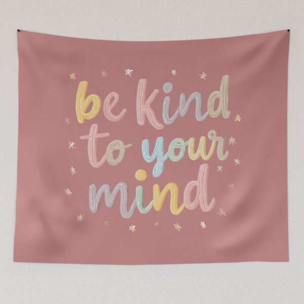 Item preview, Be Kind To Your Mind Pastel Retro Positivity Quote designed and sold by casualnature.