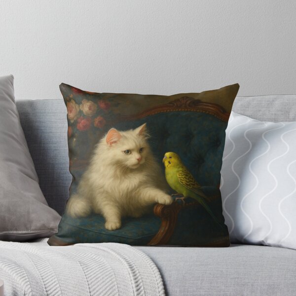 Item preview, Budgie Mucki and Angora Cat Catlyn – Trusted Friends designed and sold by LegademaArt.
