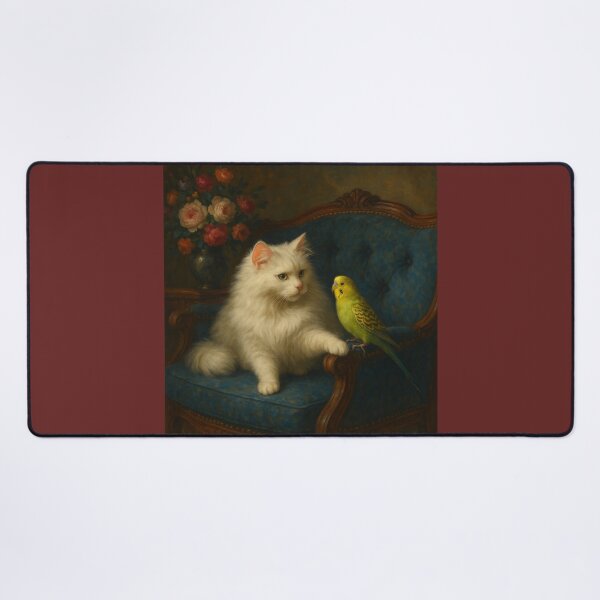 Item preview, Budgie Mucki and Angora Cat Catlyn – Trusted Friends designed and sold by LegademaArt.