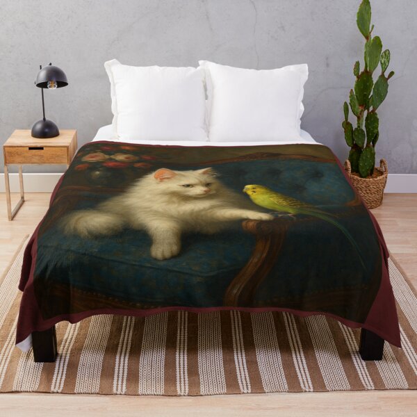 Item preview, Budgie Mucki and Angora Cat Catlyn – Trusted Friends designed and sold by LegademaArt.