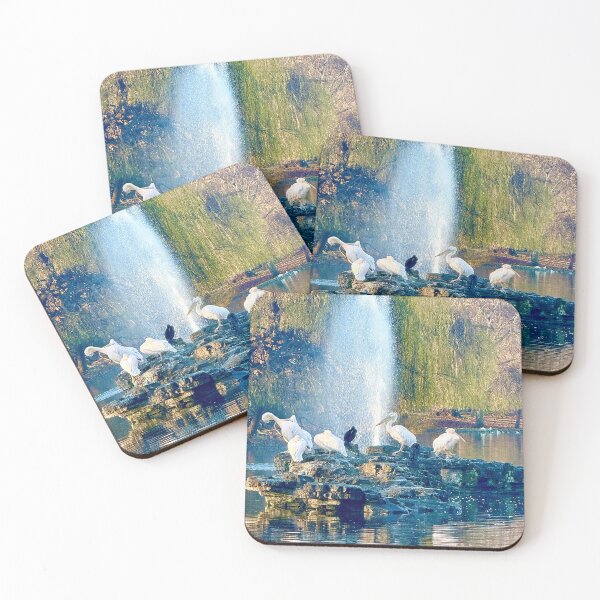 Item preview, London Pelicans amidst a Winter Waterfall designed and sold by The Running London Photographer.
