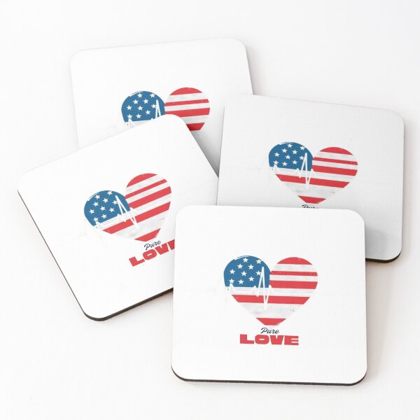 Item preview, USA Valentine Love Shirt – Patriotic Heart Graphic Tee designed and sold by DevilsFashion.