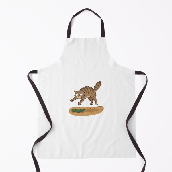 Item preview, Terrified tabby cat leaping in front of a cucumber designed and sold by Stickers à gogo.