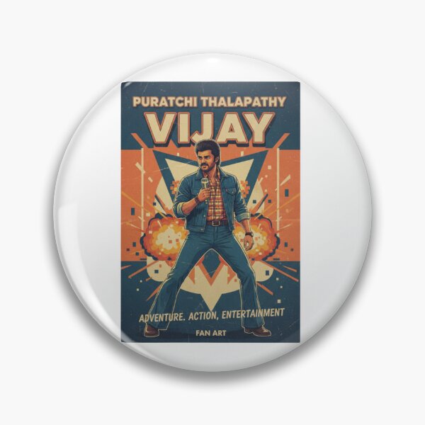 Item preview, Retro Vijay Thalapathy Vintage 80s Masala Movie Fan Art Poster designed and sold by Gurjeetpixelart.