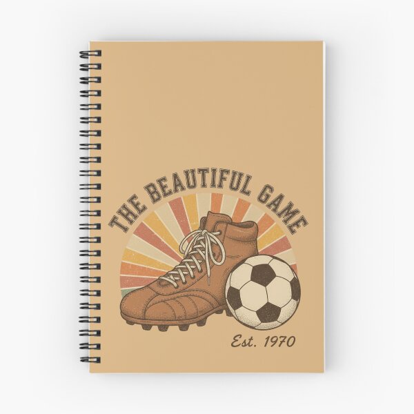 Item preview, Vintage 70s Soccer Boot & Ball – Retro Football Illustration designed and sold by HappySproutArt.