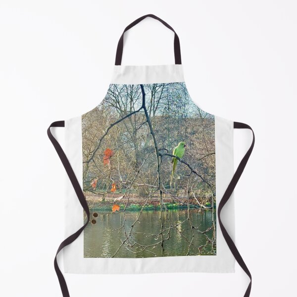 Item preview, Striking Green London Parakeet in Orange Autumn Shades designed and sold by The Running London Photographer.