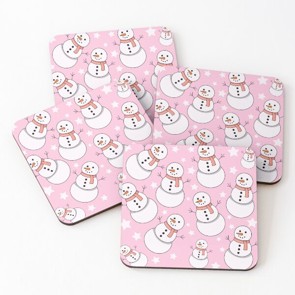 Item preview, Cute Snowman Characters Wearing Scarves. Seamless repeating pattern of cheerful cartoon snowmen characters with stars designed and sold by AtonuHaque.