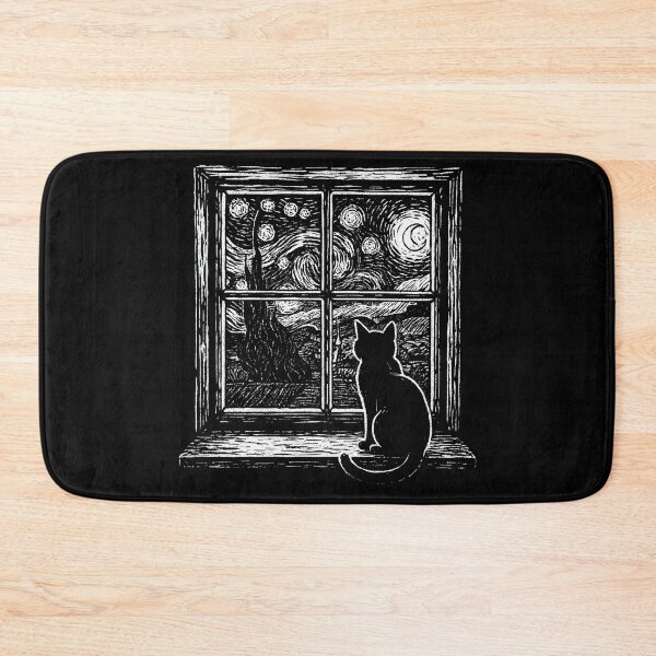 Item preview, Cat at Starry Night designed and sold by Nacho Average Designs.