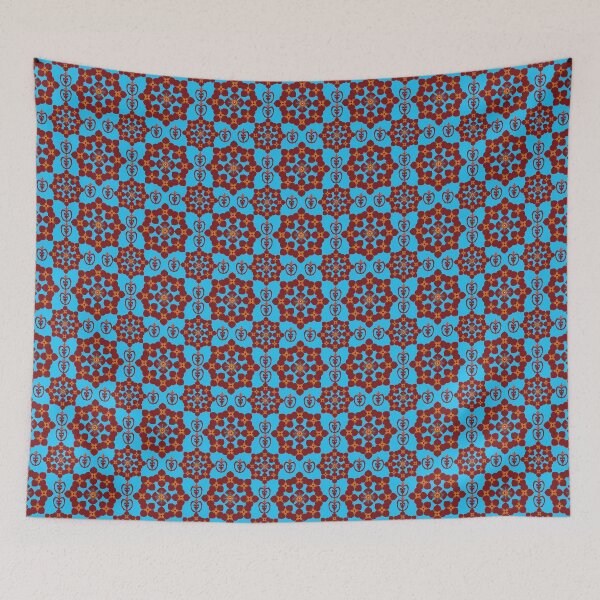 Item preview, Bright Blue Red Thai Pattern designed and sold by OIL Pattern Design .