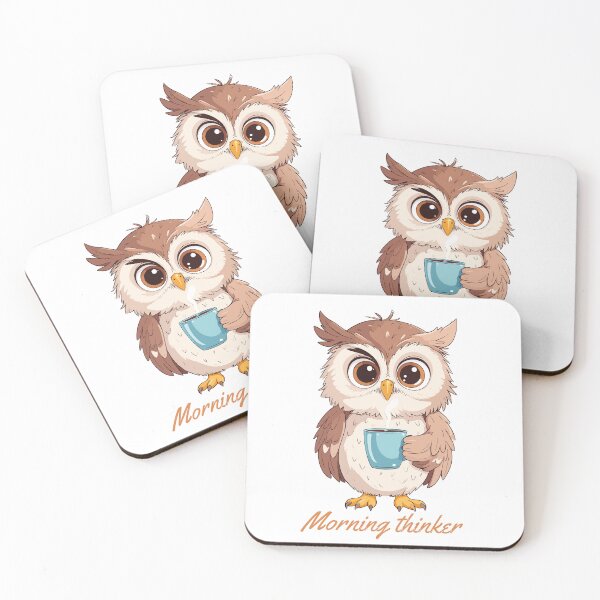 Item preview, Coffee First, Owl Later – Cute Sleepy Owl & Morning Coffee Illustration designed and sold by MarWachaN.